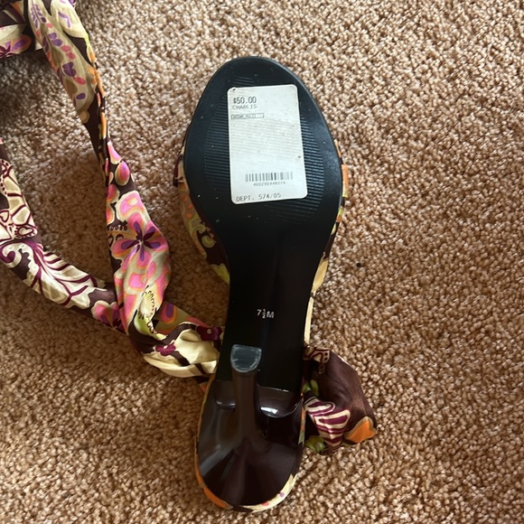 Satin Wrap Heels, 7.5 - Picture 2 of 2